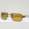 Óculos de sol da marca 24SS Pantera de pantera CA0537 Designer feminino óculos de sol sem moldura retangulares de moldura