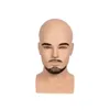 Lifesize Male Mannequin Head with Beard Display For Wig Mask Hat Dummy Head Model Props