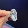 Big Oval 20*10mm Lab Diamond vingerring 925 Sterling Silver Party Wedding Band Ringen voor vrouwen Men Betrokkenheid Sieraden Gift