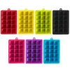 15/24 Cavity Silicone Ice Cube Tray with Lid Ice Cube Mold Food Grade Silicone Whiskey Cocktail Drink Chocolate Ice Cream Maker- for food grade ice cube mold