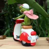 Dekorative Figurenharz Cool Frog Riding Motorrad Figur Home Dekoration Zubehör Schreibtisch Skulptur Ornament