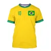 2023 New Brazil Jersey T-shirt Fine Design Brazilian Select Shirt O Neck Oversized Football Team Casual Streetwear Mens Clothing