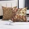 Throw Pillow Cover Home Decor Sofa Decorative Tropical Flower Leopard Print Cushion