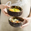 Bowls Natuurlijke Kokosnoot Kom Decoratie Fruit Salade Noodle Rijstkom Houten Fruitschaal Handwerk Creatieve