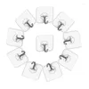 Crows 10pcs Transparent fort Hook Hook Hook Sticking Kitchen Storage Tools Bathroom Wall Mur