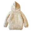 Pull épais à capuche pour enfants avec gland sur la tête 12m à 4t Sweater à rayures d'automne hiver bébé fille fille pour enfants