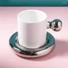 Fincan tabakları Avrupa tarzı seramik şeker renkli kahve sütü kupa basit ofis ikindi çay bardağı tabak seti tatlı tepsisi içecekware 300ml