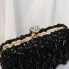 Handgefertigte Perlen Frauen Abend Clutch Bags Pailletten Geldbörse mit ChainHasp Hochzeit Bankett Umhängetaschen Bling -Pailletten Brieftaschen