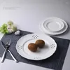 Assiettes 3pcs Set 6 8 10inch Plain White en porcelaine Porcelaine Dîner SETS DESTER DESSERT DE MARIAGE CÉRAMIQU