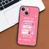 Kawaii Box de lait de fraise japonais Case de téléphone noir pour Apple iPhone 15 14 12 13 Mini 11 Pro Max XR 7 plus 8 + SE 2020 X XS SOF