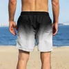 Shorts masculinos de verão masculino atlético de moda atlética praia com gradiente de cordas de cor para colorir para casual