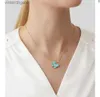 High end vancelfe varumärkesdesigner halsband Pure Silver Precision Edition Turquoise Edition Blue Butterfly Necklace Trendy Designer Brand Jewelry