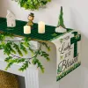 Runner de table de trèfle à carreaux verts, nappe de salle à manger de la Saint