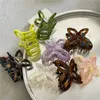 Romantic Spring Color Acetic Butterfly Hair Clip Claw Beautiful Hollow Bowknot Small Shark Clip Hair Accessories