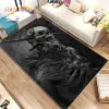 3D Gothic Horror Ghost Skull Fläche Teppich, Teppich für Heimsiegerzimmer Schlafzimmer Sofa Fußmat Küchendekor, Kinderspiel Nicht-Schlupfbodenmatte