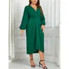 Vestidos casuais xl-4xl feminino outono plus size grande saia longa de damas