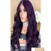 Fabricante de pão de cabelo 70cm Natural Wig Long Purple Party Cosplay Feminino Moda Curly Synthetic Wavy 2M811144769740 Produtos de entrega de gota AC OTLVY