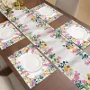 Printemps Rustic Table Rustique Runner Navy Blue Wild Flower Feuille de feuilles de vacances Dinning Dinning Decor intérieur