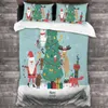 Beddengoed stelt Merry Christmas 3D gepersonaliseerde aangepaste afdruk 3 -stks comfortabel dekbedoverkapkussencase EU/US/AU -maat Drop