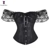 DONNE LINGERE LINGER CORSETTO BUSTILE BUSTIRE FLORALE FLOCHI CORSEVE CORSET TOTTO GOTICO Overbusto Korset gotico Plus size nero