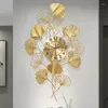 壁の時計審美的なミニマリスト時計デザインチャイニーズスタイルのベッドルーム北欧アート壁画高級ウォールサイレントホルロゲルームの装飾