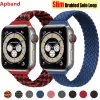 Braided Solo Loop For Apple watch band 44mm 40mm 45mm/41mm 42mm 38mmSlim strap FABRIC Elastic bracelet iWatch band 4 3 5 se 6 7