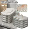 Multilayer Dumpling Storage Box Kylskåp Matförvaringsarrangörer Lids Kökbehållare Dumpling med containrar Stack N0C8