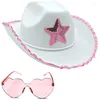 Bérets Cowgirl Hats Star Sequin Women Bachelorette Party Birthday pour les adultes s'habiller