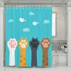 Rideaux de douche 3d tissu polyester ensemble chien imprimé animal enfants maison de salle de bain baignoire de salle de bain avec crochets