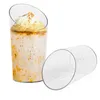 Wegwerpbekers rietjes voor dessertcrème 24 -stcs containers desserts feest voorgerecht plastic cup ijs servies thuis mug bowls mousse