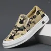 Casual schoenen herfst veer camouflage canvas heren fashion trend flats loafers m244