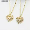 Chaînes 5 pcs Love Heart Shape Pendentid Collier Crystal Jewelry Gold plaqued Femmes Chain Party Gift 52813