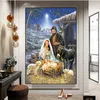 Christian Natity Manger Scene Poster Canvas Stampe Gesù Birth Wall Art Painting Immagini Decorativo Decorativo Decorazioni per la casa