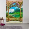 Tapesty Tapestries Cenário da janela decoração de soleira da sala de fundo da sala de pano da sala de estar para casa personalizada decoração de pano pendurado r0411