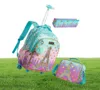 School Bags Rolling Backpack Bag Wheeled For Girls SchooTrolley Wheels Kids Travel Luggage Trolley5015756