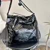 Dwa rozmiary 22 torby na śmieci w ciemnym stylu luksusowa woreczka na ramię 19/35 cm projektant portfela skórzana czarna torebka sprzętowa na zewnątrz pasaże