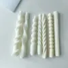 Long Striped Candle Mold Spiral Pattern Long Stem Scented Candle Silicone Mould Twist Long Strip Mold Candle Making Supplies