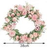 Decorative Flowers JFBL Artificial Peony Hydrangea Wreath Spring For Front Door Wedding Wall Birthday Party Farmhouse Garden Home Decor