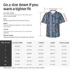 Chemises décontractées pour hommes Bleu Denim Snakeskin Hawaiian Shirt Men Vintage Imprimé à manches courtes CONCEPTION STREET STREET