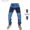 Erkekler Kot pantolon kot koleksiyon klasik denim UGB06 PK718 PK719 ZIP Motosiklet Pantolon Pantnes Motocicleta Hombre Featherbed Jeans Dişleri L49