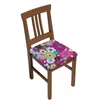 Stol täcker dränkta i Violet Floral Square Seat Cushion Cover för vardagsrummet Mattor Borttagbara slipcovers Protector