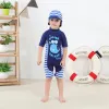 Baby Girl Boy Badkläder med Cap Set Surfing Wear Shark Swimming Spädbarn Småbarn Barn Solskyddsmedel Baddräkt