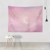 Hemma tapisserier rosa måne tapestry för nordisk enkel ins oljemålning vägg hängande boho dekor sovrum fantasi bakgrund tyg tapestries r0411