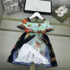 Brand girls partydress Fruit pattern printing baby skirt Size 100-160 CM kids designer clothes summer Princess dress 24April