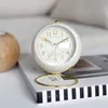 Vintage Metal Alarm Clock Creative Round Children's Electronic Desk Clock Bedside Table Alarm Clock Lysande kvartsklocka