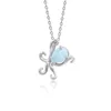 XYOP 925 Silver Regalo Blu Naturale Larimar Lively Octopus Ciondo