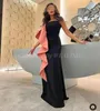 Sukienki imprezowe Czarne satynowe balsame syrena bez ramiączek długość podłogi Arabia Saudyjska Arabia Kobieta