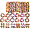 Декоративные цветы 4 шт/сет гавайские венок в венок Лейс Гарленда Искусственное ожерелье DIY Декор весенние вечеринка поставки пляж