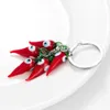 Lucky Eye Red Chilli keychain Bead Tassel Evil Eye keychain For Woman Man Jewelry Car Key Chain EY5267