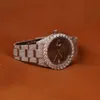 Luxury à la recherche entièrement Iced Out for Men Woman Top Craftsmail Unique et coûteux Mosang Diamond Montres pour Hip Hop Industrial Luxurious 77054